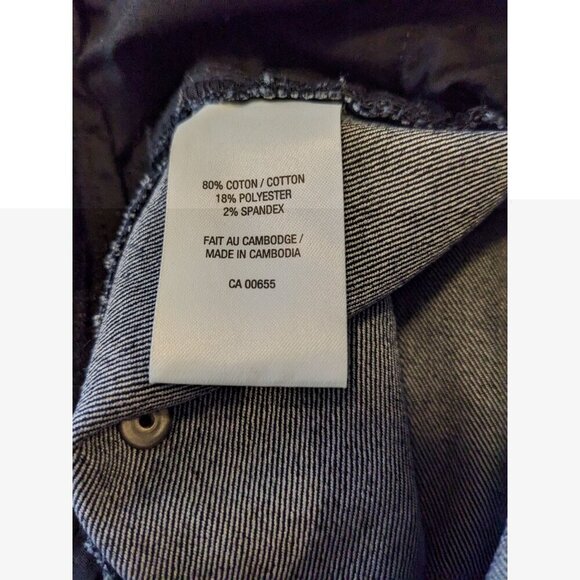 Womens Jean Pencil Skirt Size 14 Dark Wash Denim Blue Back Slit Stretch Pockets - Picture 6 of 7